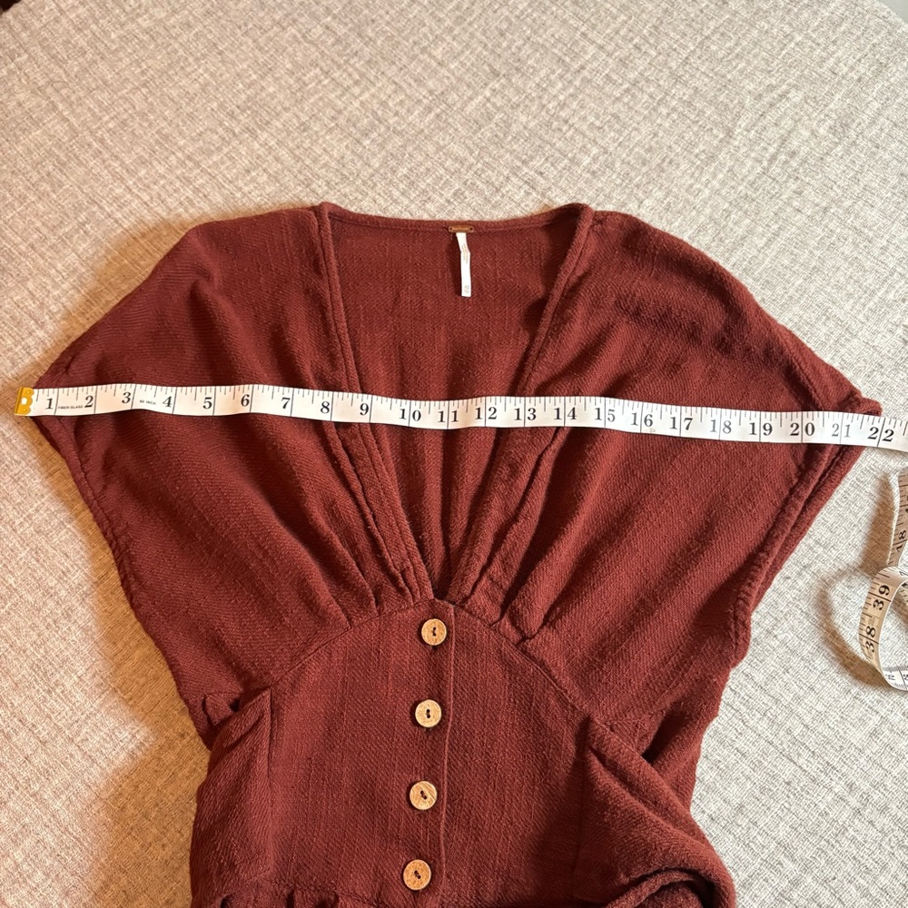 Free People Rust Button-Down Dress - Picture 7 of 9